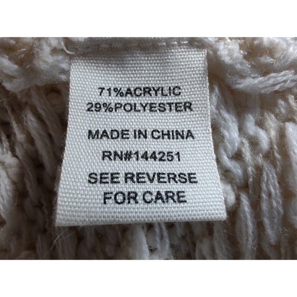 moon & madison Oversized Cowl Neck Ivory Knit Acrylic Blend Sweater, Wmn's Sz S - Picture 6 of 7